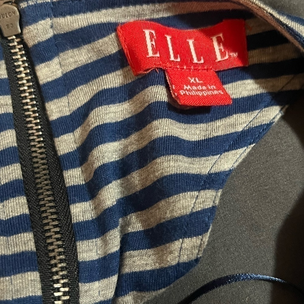 ELLE | Racerback Striped Ruffle Zipper Tank Dress XL - Picture 3 of 4